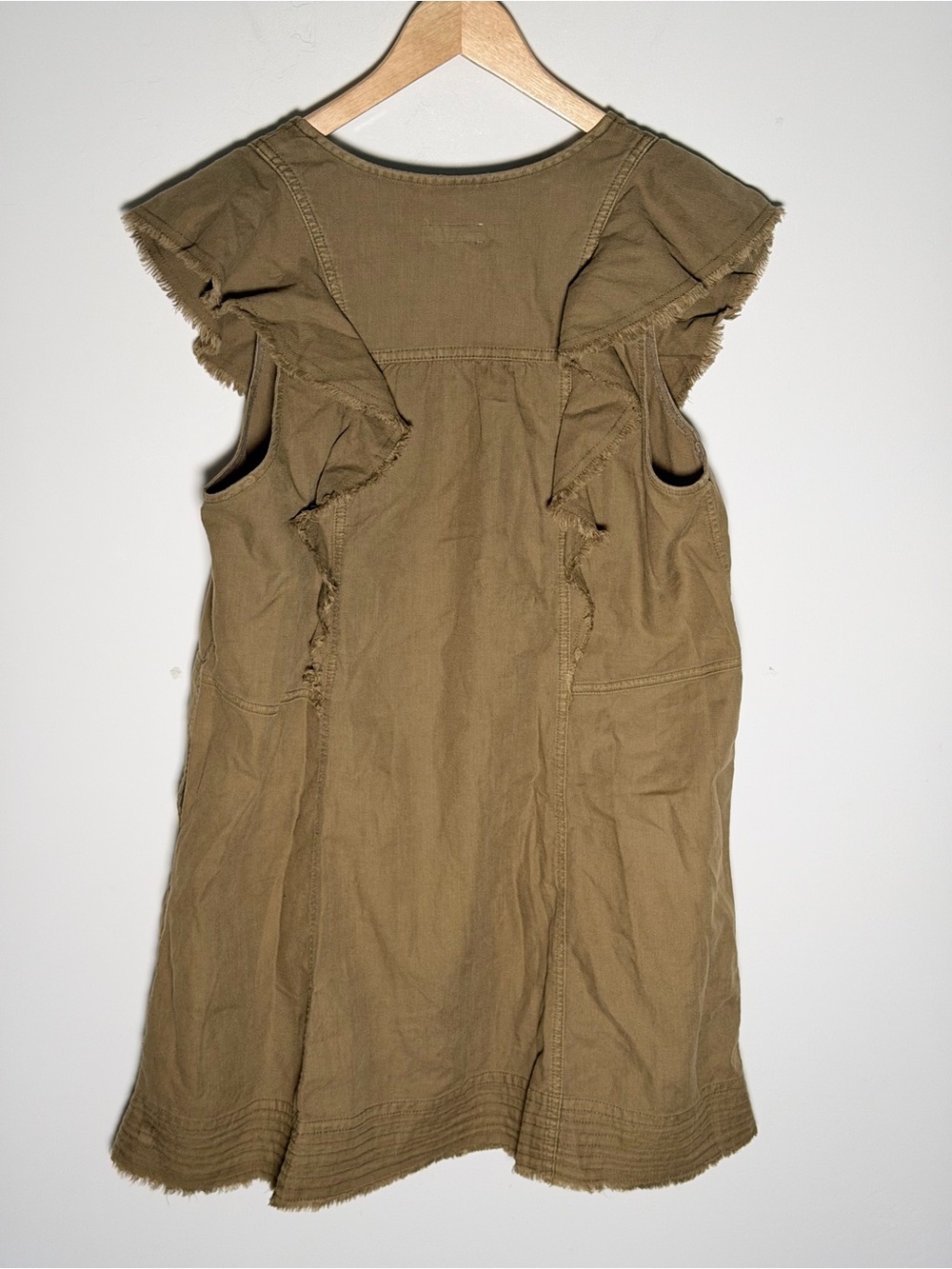 Pilcro Olive Ruffle-Sleeve Button-Front Mini Dress - Picture 8 of 15